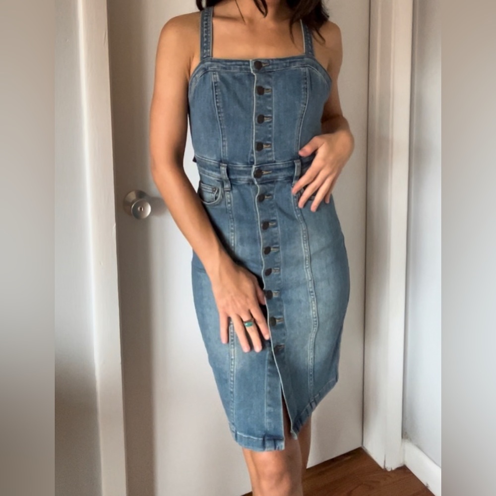 Free People Denim Button Up Mini Dress